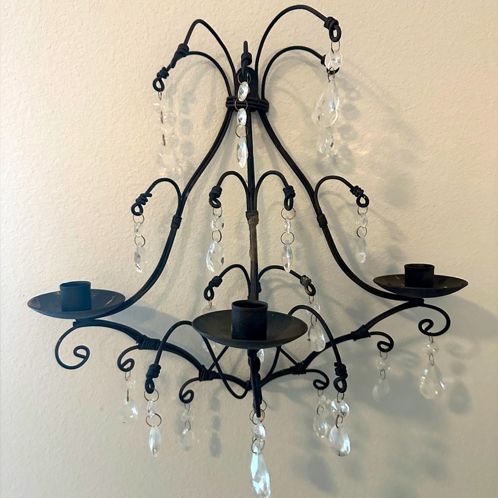 Antique Iron Candelabra Sconces (set of 2)